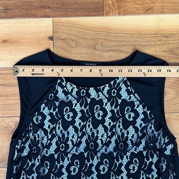 Pink Tartan Black Lace Top. Size M - Picture 8 of 11